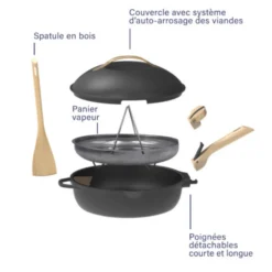 Cookut Cuisson Sur Plaque|Poêles^Poêle 8 en 1 La Fabuleuse 28 cm Météore sans PFAS -