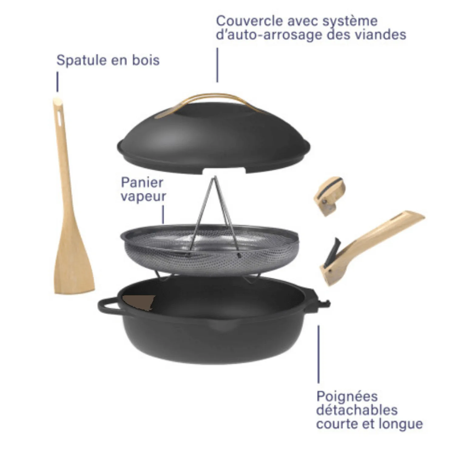 Cookut Cuisson Sur Plaque|Poêles^Poêle 8 en 1 La Fabuleuse 28 cm Météore sans PFAS -