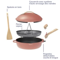 Cookut Cuisson Sur Plaque|Poêles^Poêle 8 en 1 La Fabuleuse 24 cm Pivoine sans PFAS -