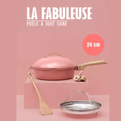 Cookut Cuisson Sur Plaque|Poêles^Poêle 8 en 1 La Fabuleuse 24 cm Pivoine sans PFAS -