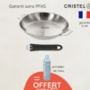 Cristel Cuisson Sur Plaque|Poêles^Poêle inox amovible Mutine 20cm + produit d'entretien offert