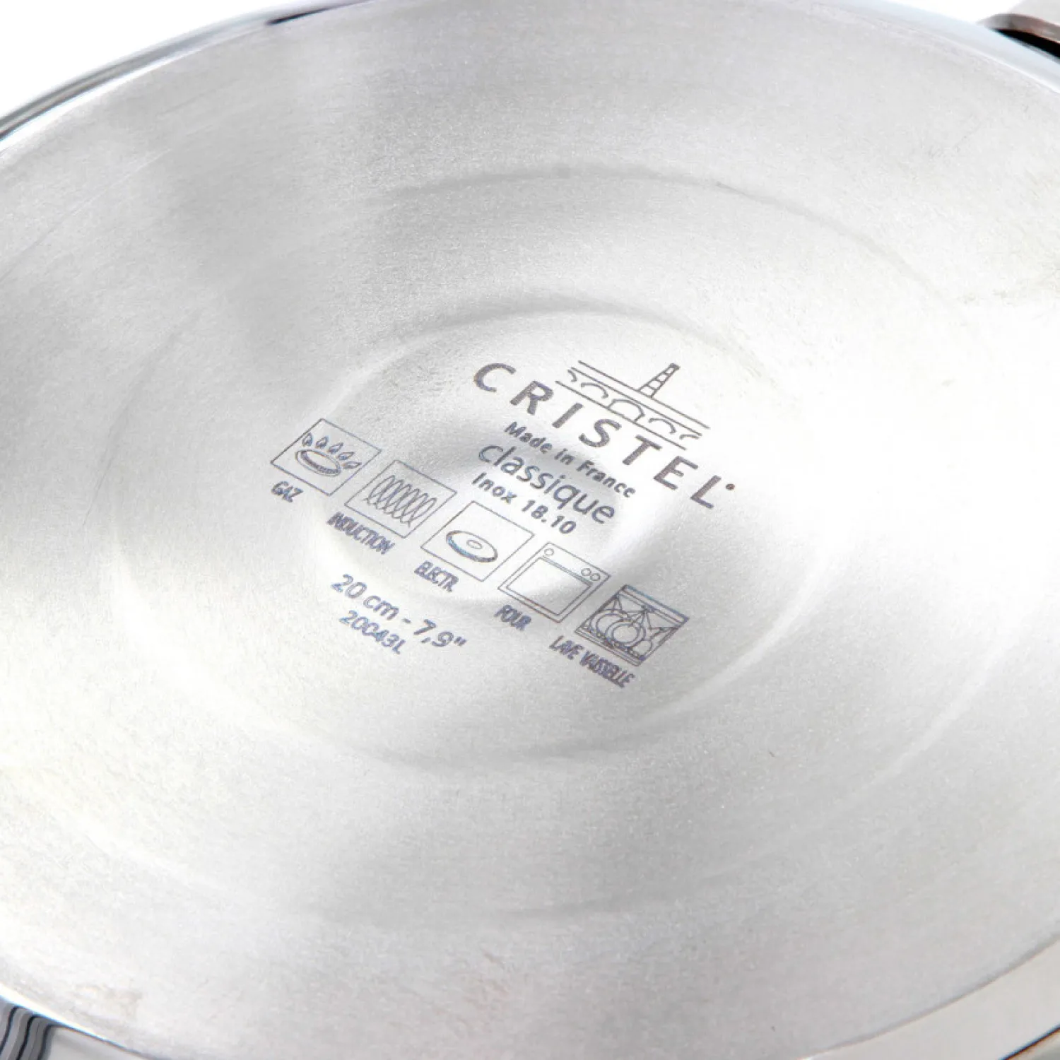 Cristel Cuisson Sur Plaque|Poêles^Poêle inox amovible Mutine 20cm + produit d'entretien offert