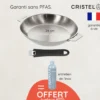 Cristel Cuisson Sur Plaque|Poêles^Poêle inox amovible Mutine 24cm + produit d'entretien offert