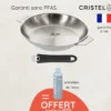 Cristel Cuisson Sur Plaque|Poêles^Poêle inox amovible Mutine 28cm + produit d'entretien offert