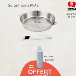 Beka Cuisson Sur Plaque|Poêles^Poêle inox 20 cm avec poignée + produit d'entretien offert
