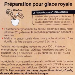 Alice Delice Glaçage Et Nappage^Préparation glace royale 100 gr - Alice Délice