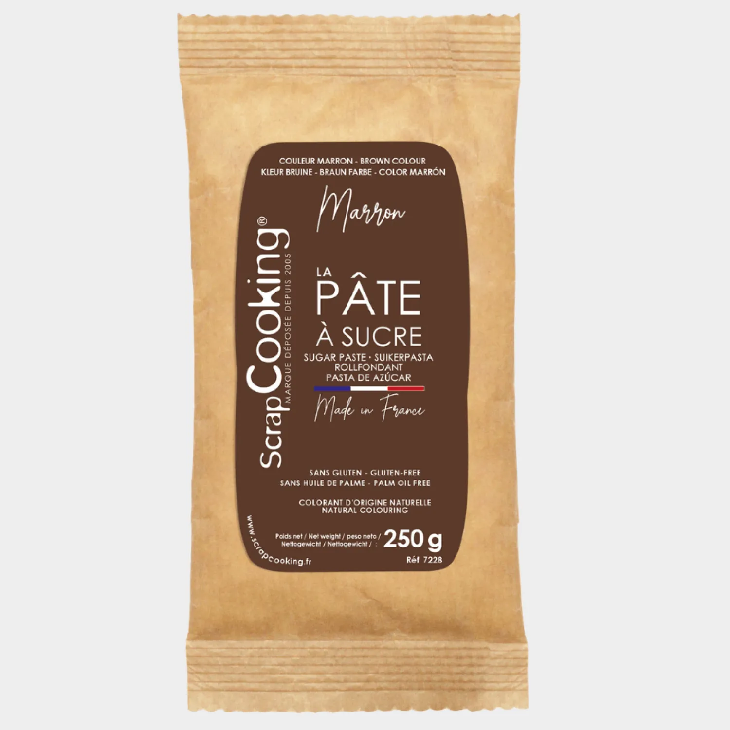 Scrapcooking Pâte À Sucre Et Pâte D'Amande^Pâte à sucre marron 250 gr-