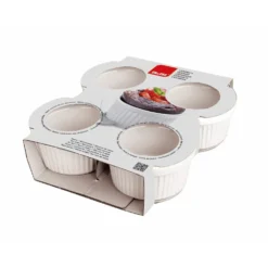 Ibili Cuisson Au Four|Plats À Four^4 ramequins en céramique blanche 9 cm -