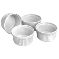 Ibili Cuisson Au Four|Plats À Four^4 ramequins en céramique blanche 9 cm -