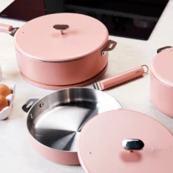 Cookut Cuisson Sur Plaque|Sauteuses^Sauteuse amovible inox La Merveilleuse 28cm guimauve-