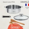 Cristel Cuisson Sur Plaque|Poêles^Sauteuse inox amovible Mutine 24cm + accessoires offerts