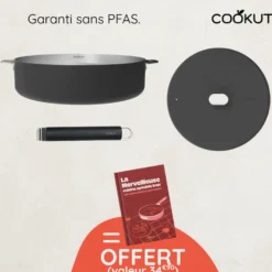 Cookut Cuisson Sur Plaque|Sauteuses^Sauteuse inox La Merveilleuse 28 cm graphite + livre offert