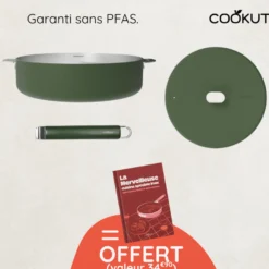 Cookut Cuisson Sur Plaque|Sauteuses^Sauteuse inox La Merveilleuse 28 cm fougère + livre offert