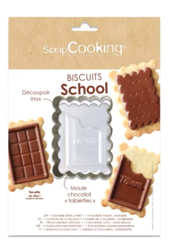 Scrapcooking Moule À Chocolat|Emporte-Pièces^Set biscuits school tablette de chocolat -
