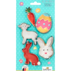 Alice Delice Emporte-Pièces^Set de 5 emporte-pièces en inox Pâques : carotte. tête de la