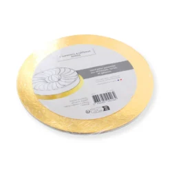 Alice Delice Support, Transport^5 supports à gâteaux ronds dorés 22 cm