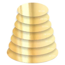 Alice Delice Support, Transport^5 supports à gâteaux ronds dorés 22 cm