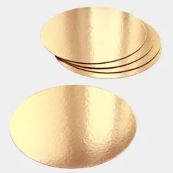 Alice Delice Support, Transport^5 supports à gâteaux ronds dorés 18 cm - Gatodeco