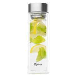 Qwetch Repas Nomade^Théière verre double paroi inox 430 ml -