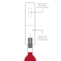 Vacu Vin Mixologie Et Oenologie^Tire bouchon électrique avec coupe capsule - vacuvin