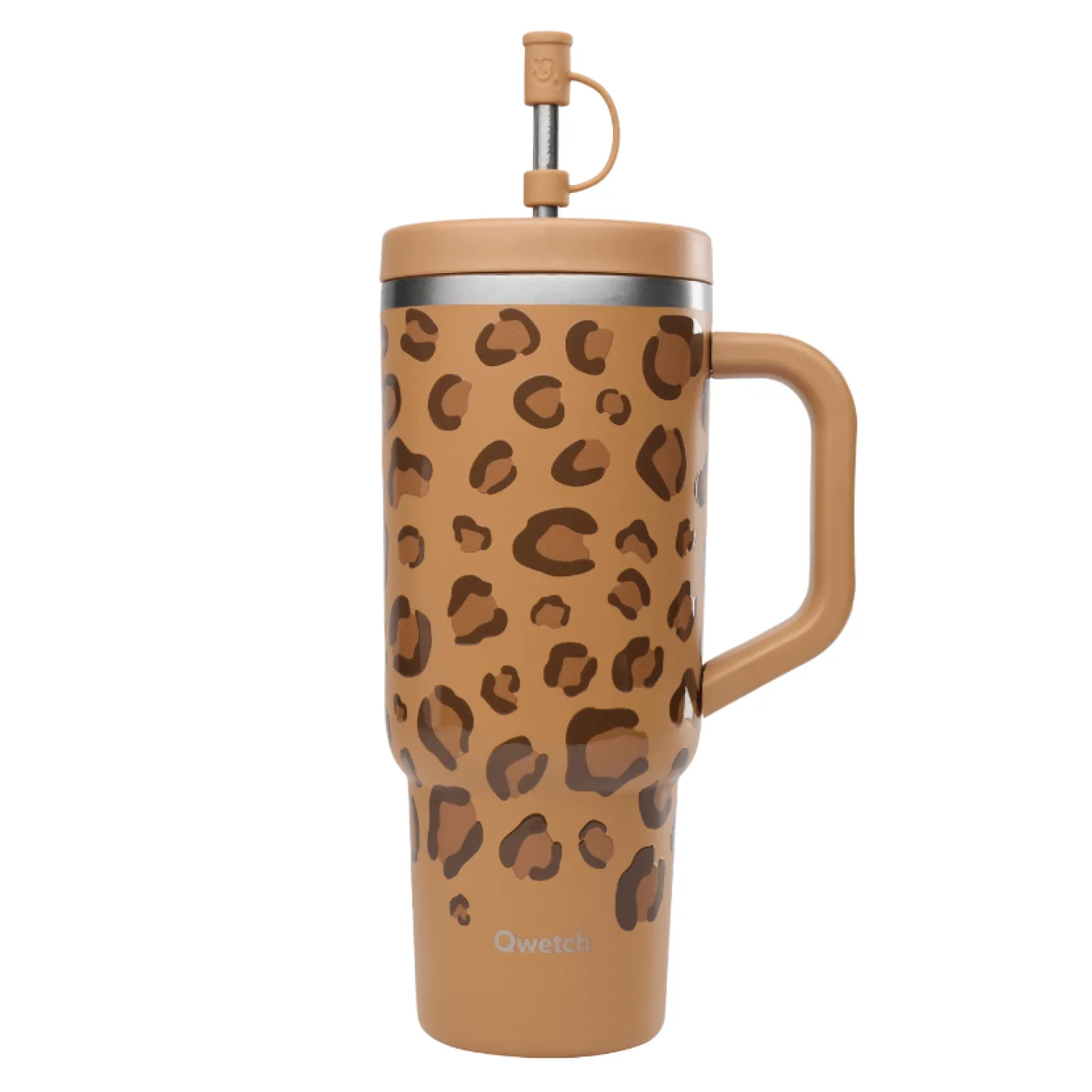 Qwetch Repas Nomade^Travel cup isotherme Leopard Camel 900 ml -