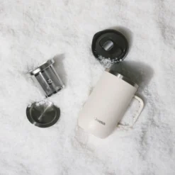 Qwetch Repas Nomade|Thés Et Infusions^Travel mug isotherme avec anse sable 470 ml -