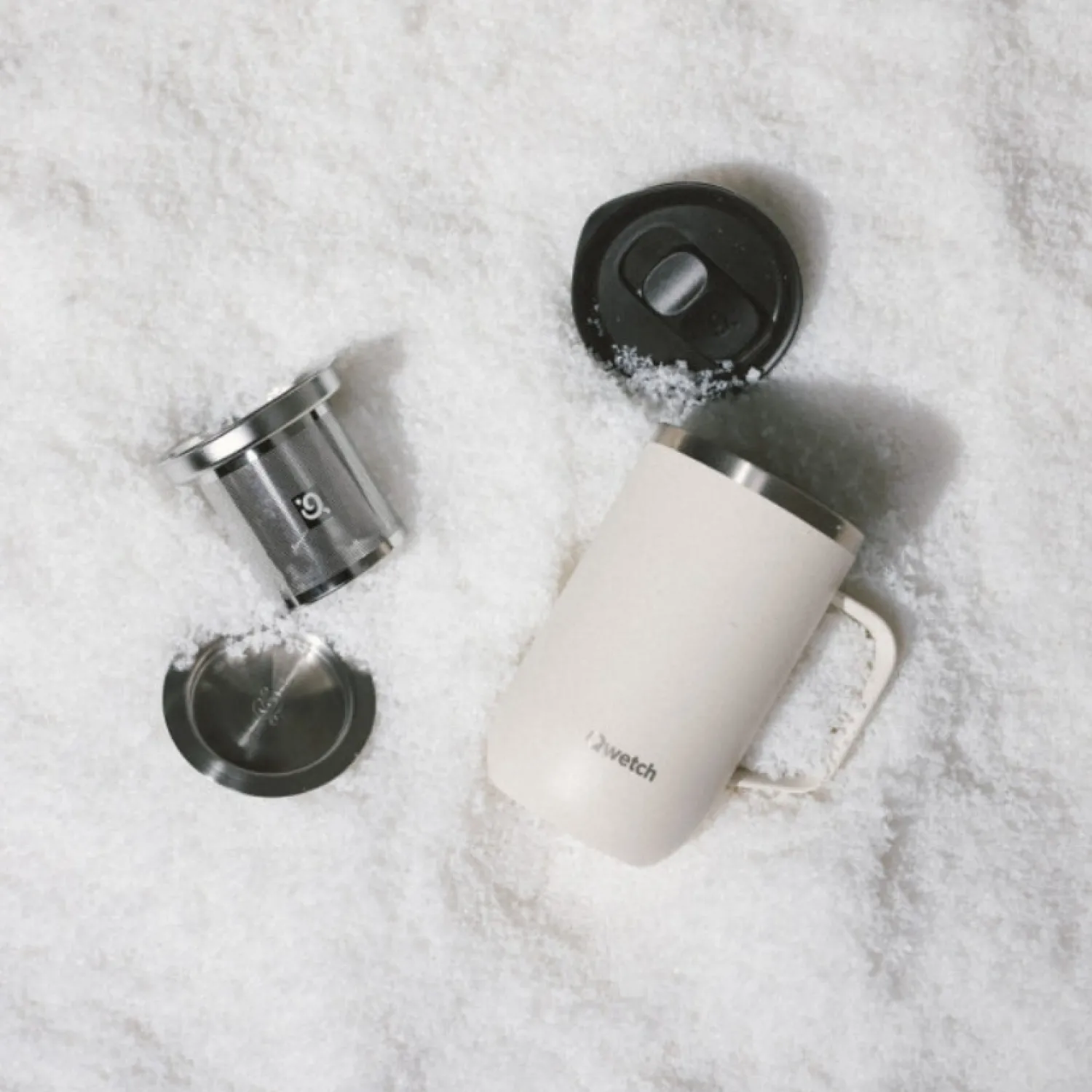Qwetch Repas Nomade|Thés Et Infusions^Travel mug isotherme avec anse sable 470 ml -