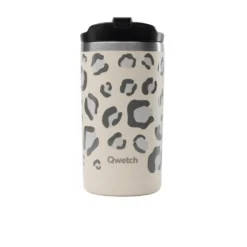 Qwetch Repas Nomade^Travel mug isotherme Leopard Sable 350 ml -