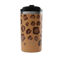 Qwetch Repas Nomade^Travel mug isotherme Leopard Camel 350 ml -