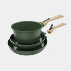 Cookut Cuisson Sur Plaque|Casseroles^Trio poêles et casserole amovibles vert fougère -