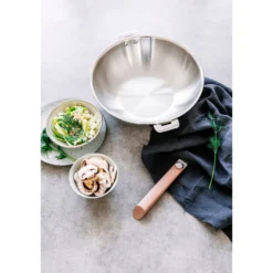 Cristel Cuisson Sur Plaque|Wok^Wok amovible inox triply sans PFAS Casteline 28 cm -